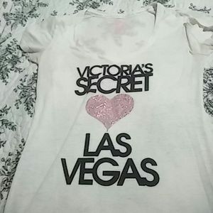 Vs Las Vegas white bling tee size s-p